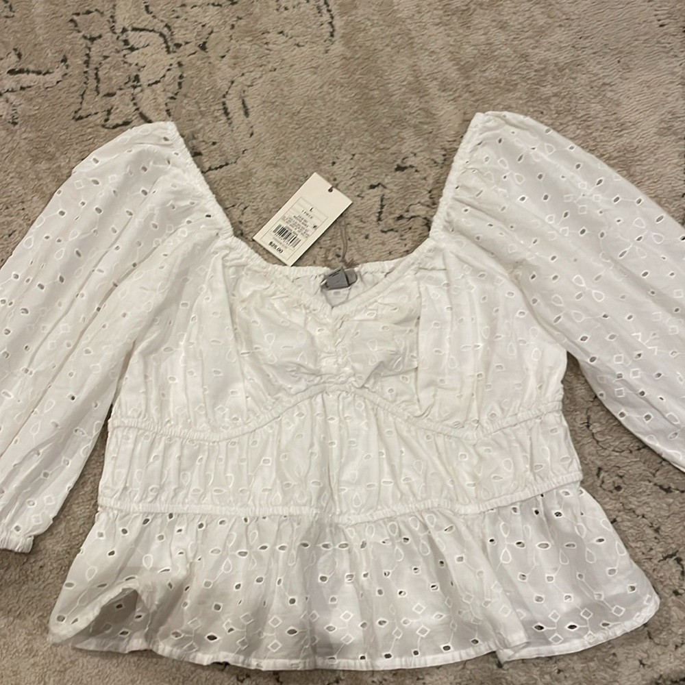 A New Day Puff Sleeve Crop Top - Picture 5 of 11